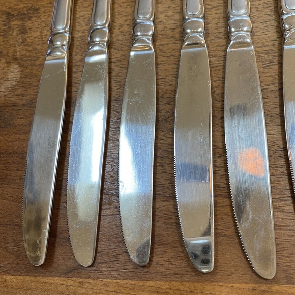 Cambridge Stainless Steel Dinner Knife (8) Evanston Pattern Frosted Outline Edge - Picture 5 of 7